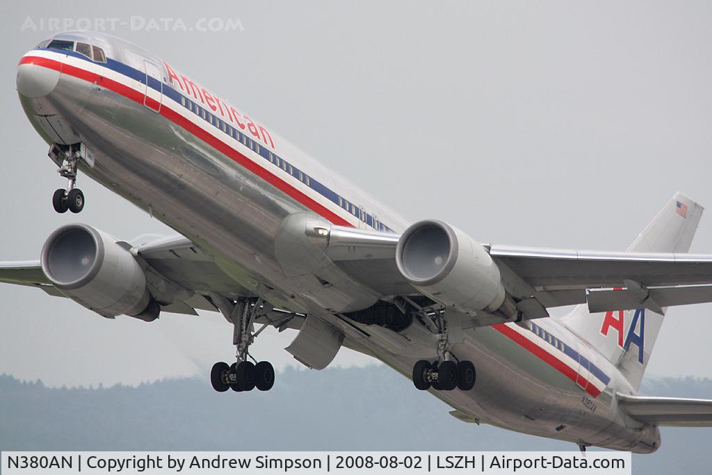 N380AN, 1993 Boeing 767-323 C/N 25449, Departing Zurich.