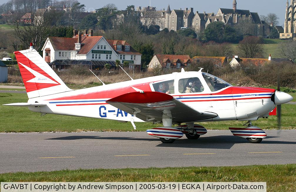 G-AVBT, 1967 Piper PA-28-180 Cherokee C C/N 28-3945, About to depart Shoreham.