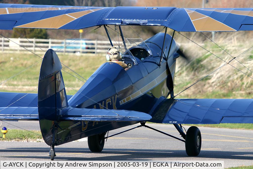 G-AYCK, 1950 Stampe-Vertongen SV-4C C/N 1139, About to depart Shoreham.