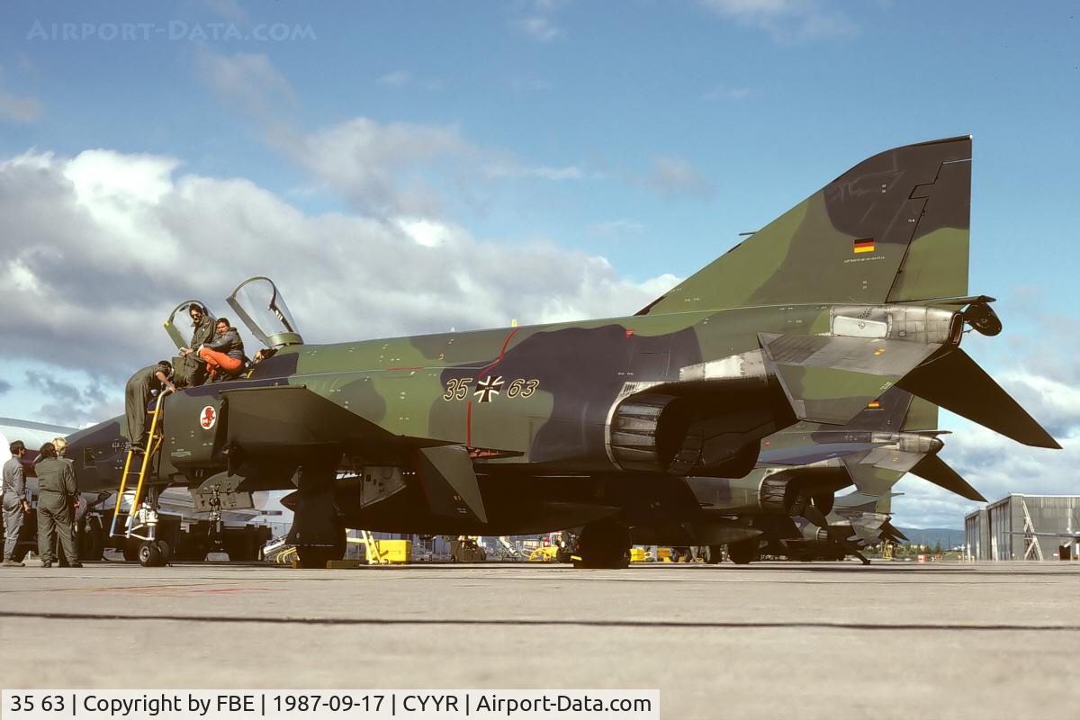 35 63, 1969 McDonnell Douglas RF-4E Phantom II C/N 4145, returning from a low level mission at Goose Bay