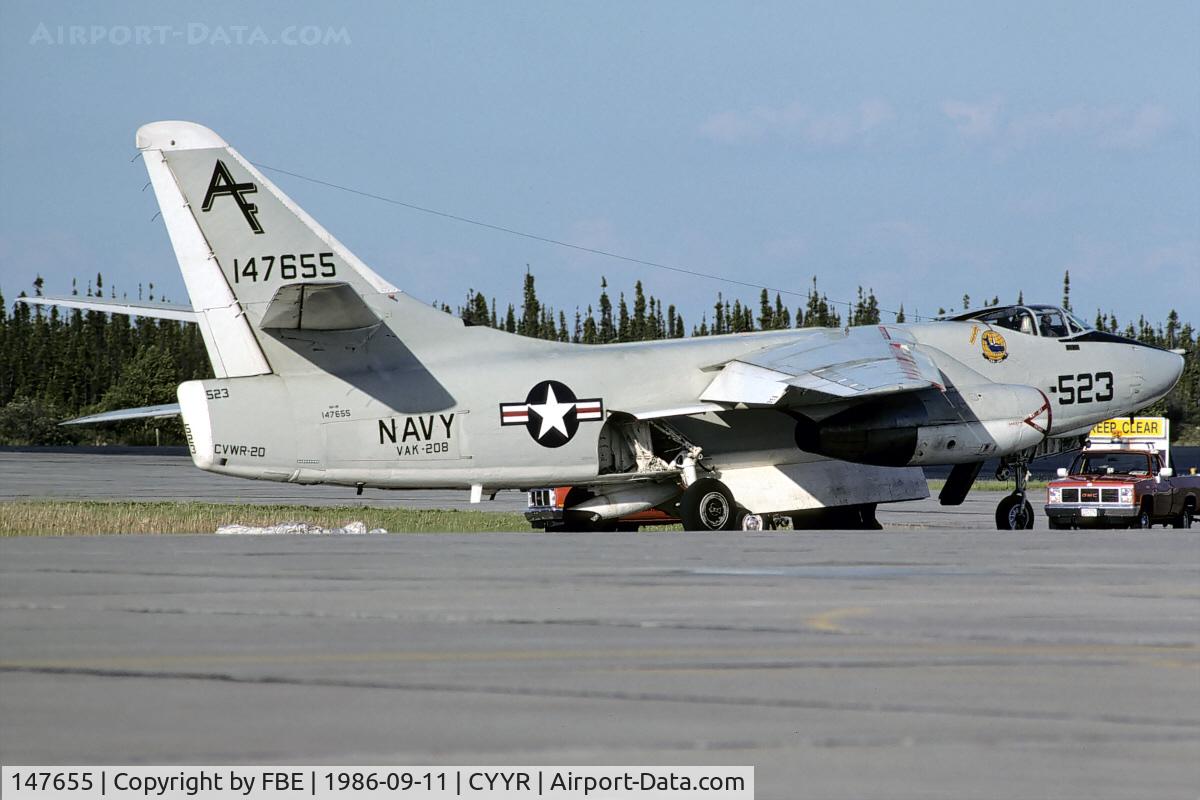 147655, Douglas KA-3B Skywarrior C/N 12419, KA-3B during a stopover at Goose Bay