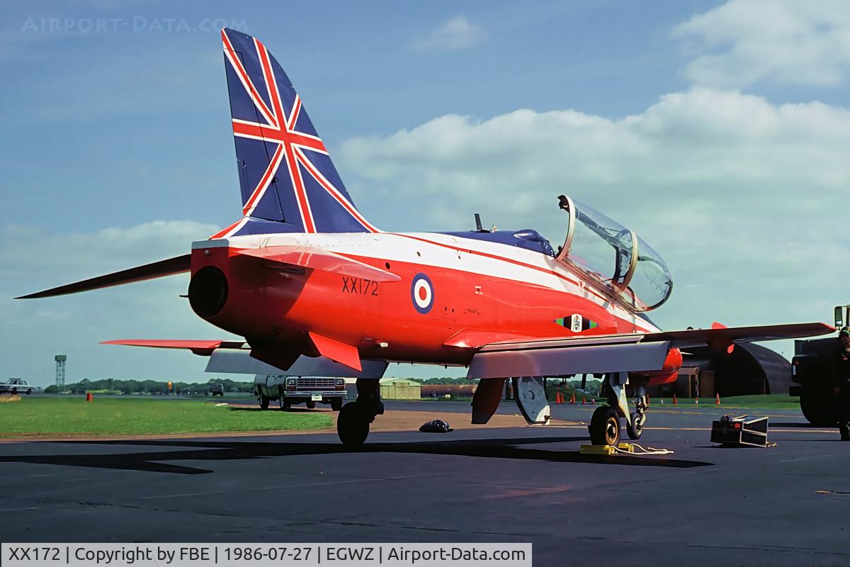 XX172, 1977 Hawker Siddeley Hawk T.1 C/N 019/312019, the Union Jack at Alconbury