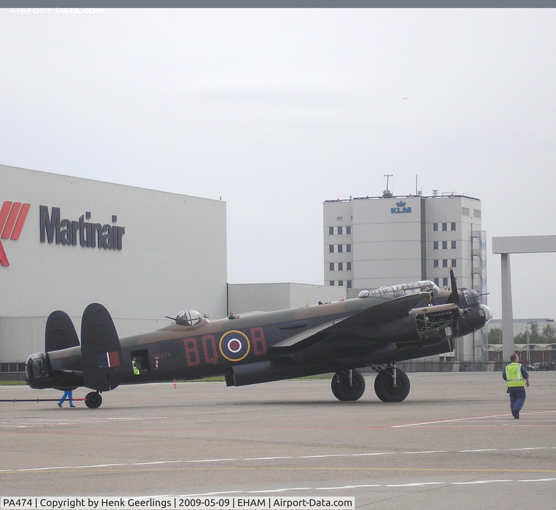 PA474, 1945 Avro 683 Lancaster B1 C/N VACH0052/D2973, At Schiphol East due to engine change ;  engine test.