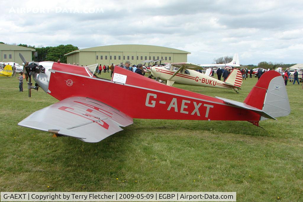 G-AEXT, 1937 Dart Kitten II C/N 123, 1937 Dart Kitten II at Kemble on Great Vintage Flying Weekend