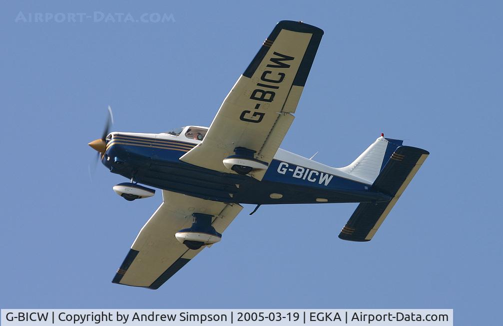 G-BICW, 1979 Piper PA-28-161 Cherokee Warrior II C/N 28-7916309, Overflying Shoreham.