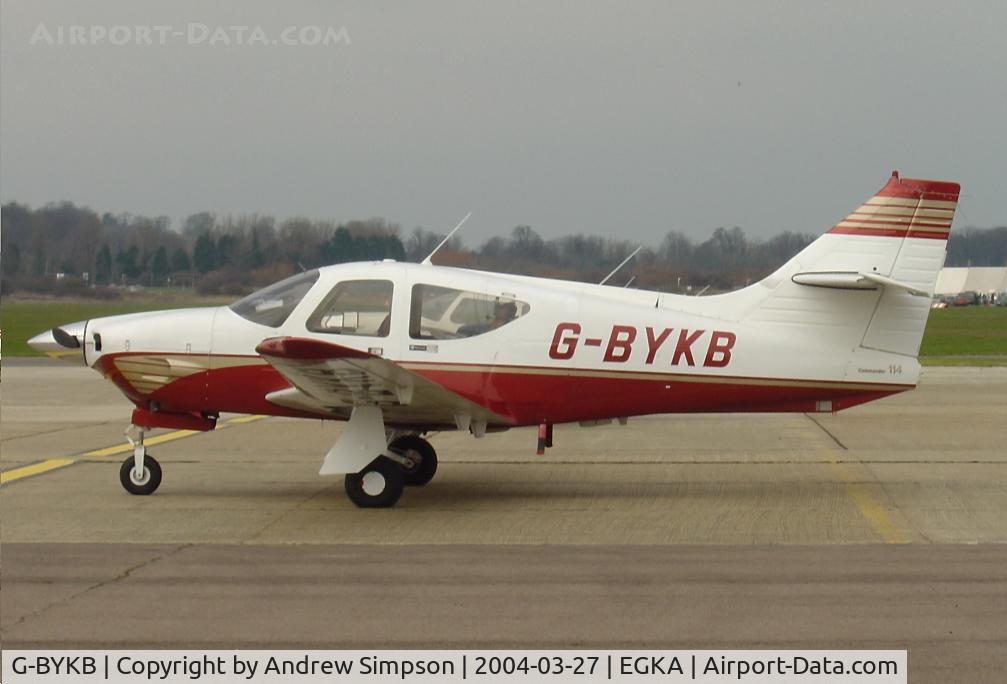 G-BYKB, 1976 Rockwell Commander 114 C/N 14121, Parked at Shoreham.