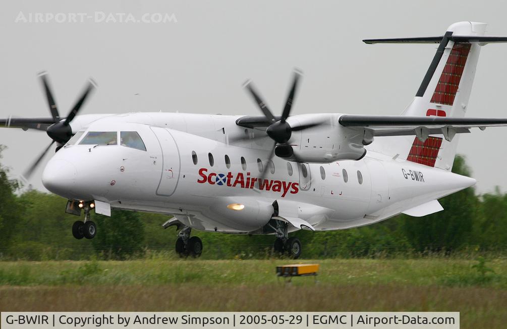 G-BWIR, 1995 Dornier 328-100 C/N 3023, Arriving in Southend.