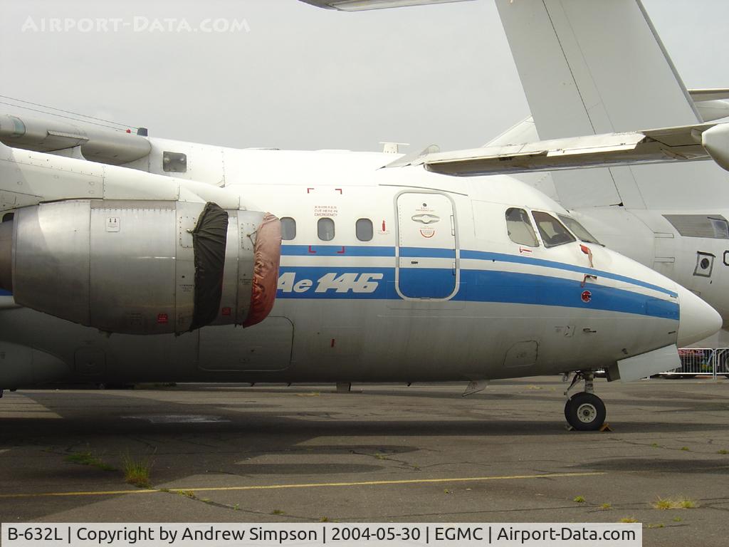 B-632L, 1987 British Aerospace BAe.146-100 C/N E1076, Stored at Southend.