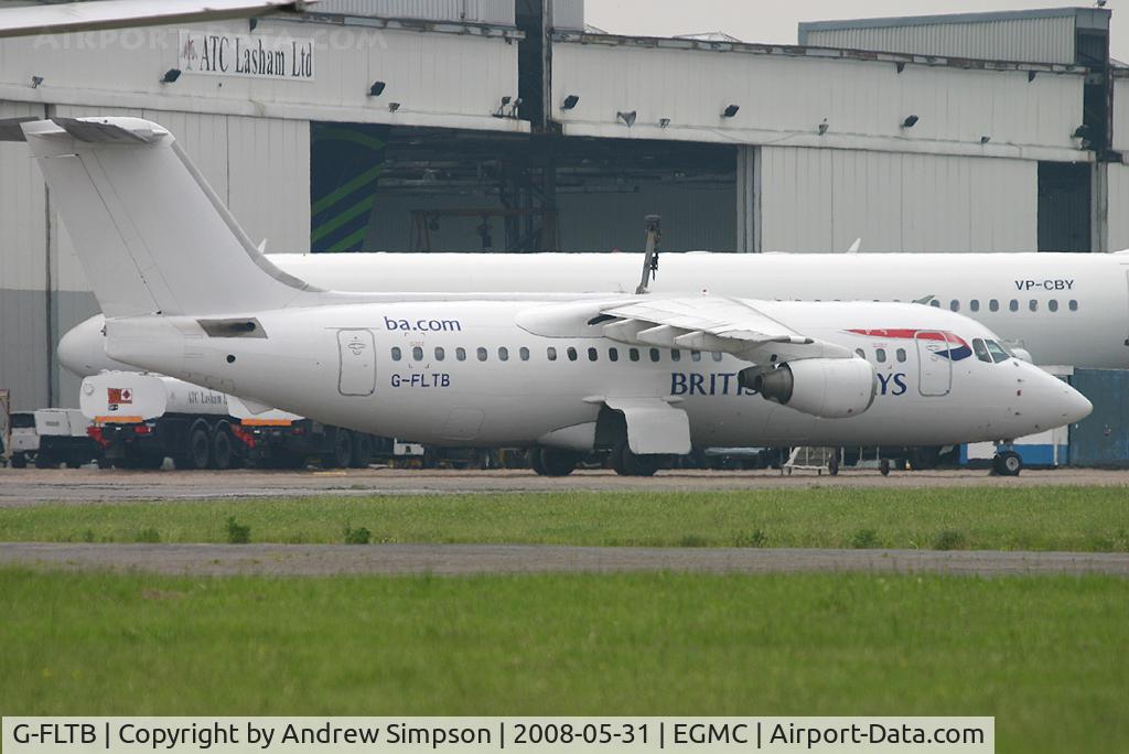 G-FLTB, 1984 British Aerospace BAe.146-200 C/N E2024, At Southend.