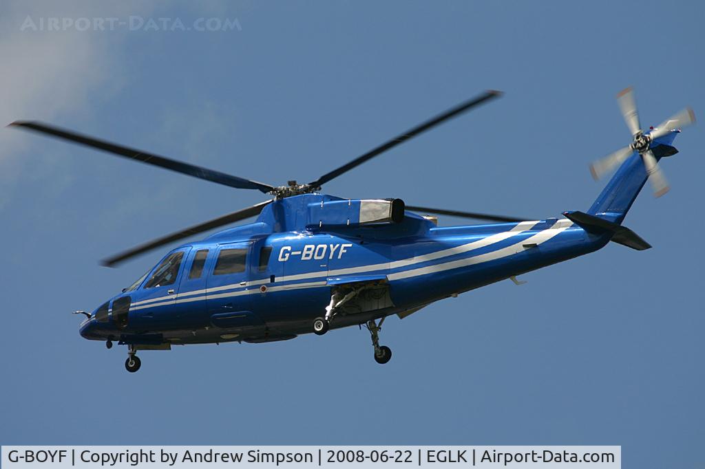 G-BOYF, 1988 Sikorsky S-76B C/N 760343, Arriving At Blackbushe.