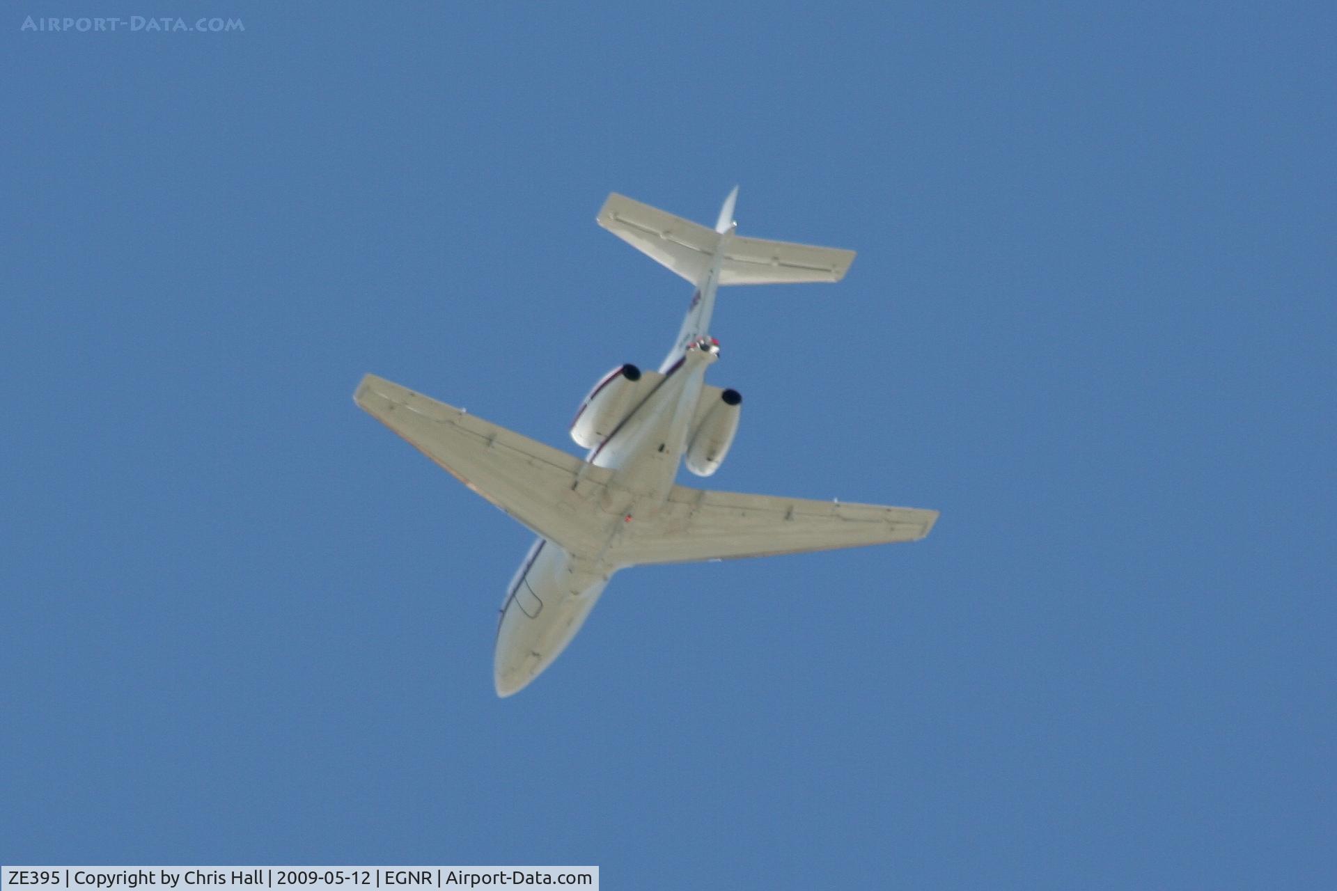 ZE395, British Aerospace BAe-125 CC.3 C/N 257205, overflying Hawarden