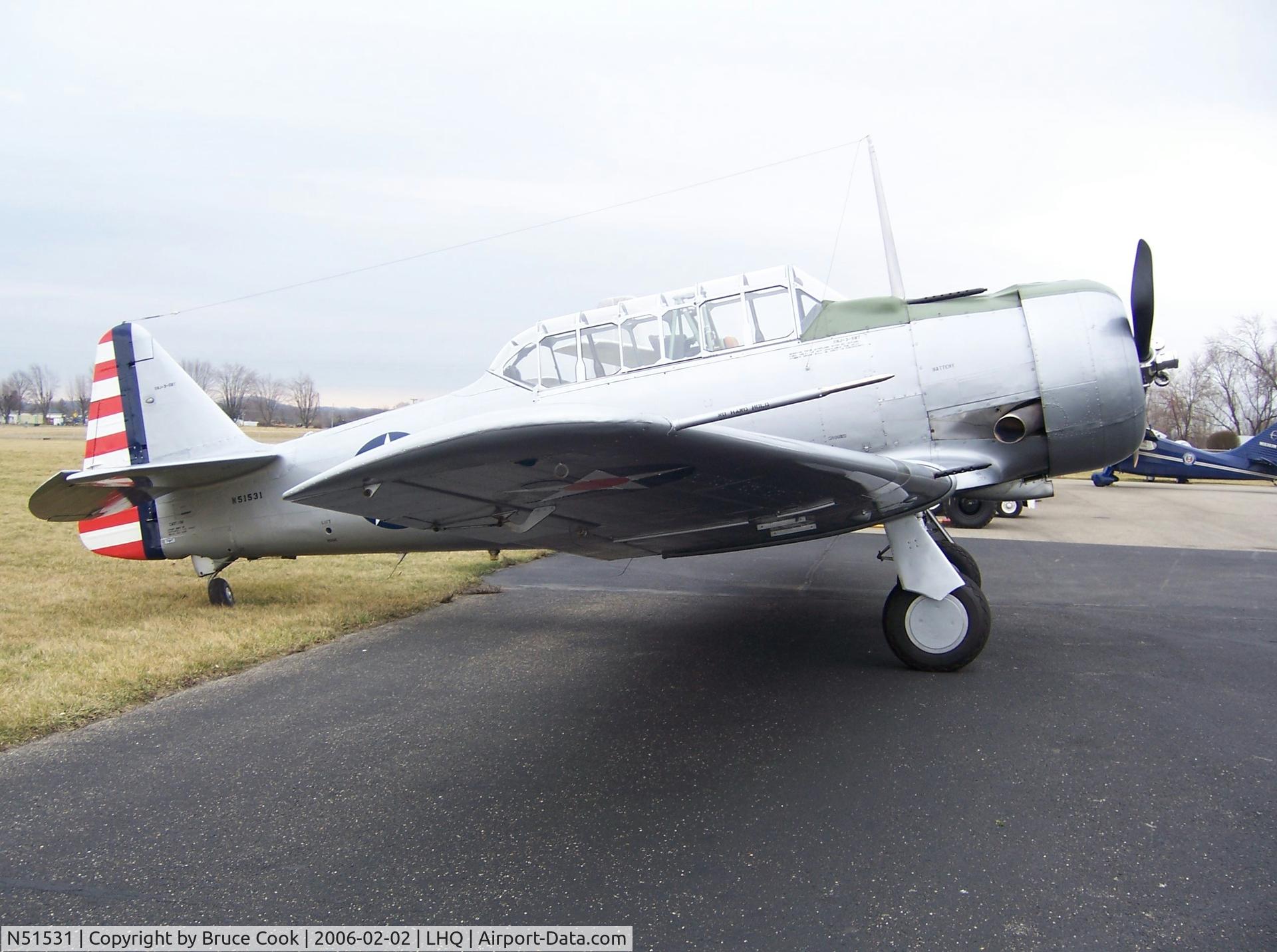 N51531, North American SNJ-3 Texan C/N 78-7345, Photo taken at (LHQ) Lancaster, Ohio