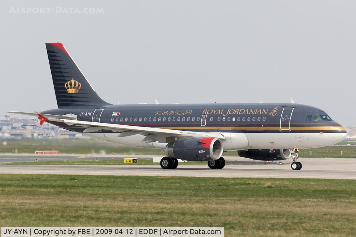 JY-AYN, 2009 Airbus A319-132 C/N 3803, Royal Jordanian A319 returns to Amman