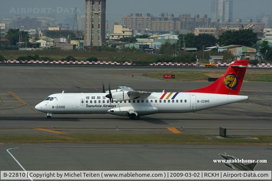 B-22810, 2000 ATR 72-212A C/N 642, TransAsia Airways