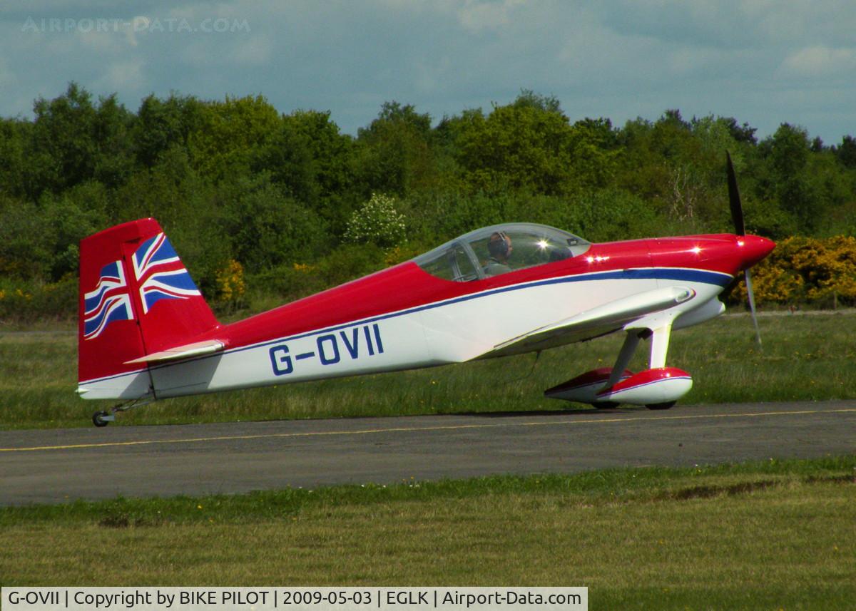 G-OVII, 2007 Vans RV-7 C/N PFA 323-14100, SMART RV-7 TAXYING FOR DEPARTURE AFTER A SHORT STOP