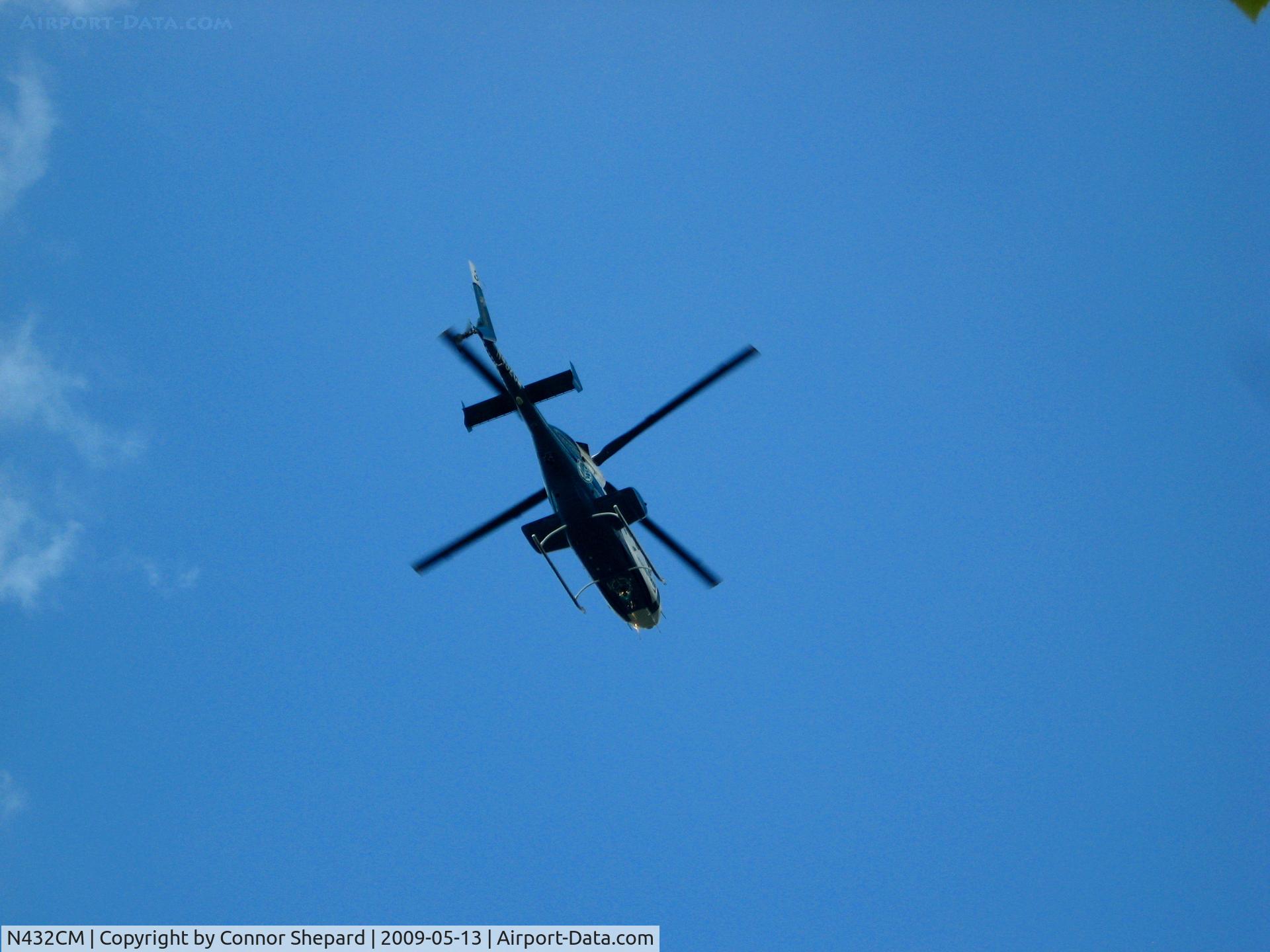N432CM, 2002 Bell 430 C/N 49092, Bell 430 soars over Westminster Catawba Christian School en-route to Carolina's Medical Center in Charlotte, NC