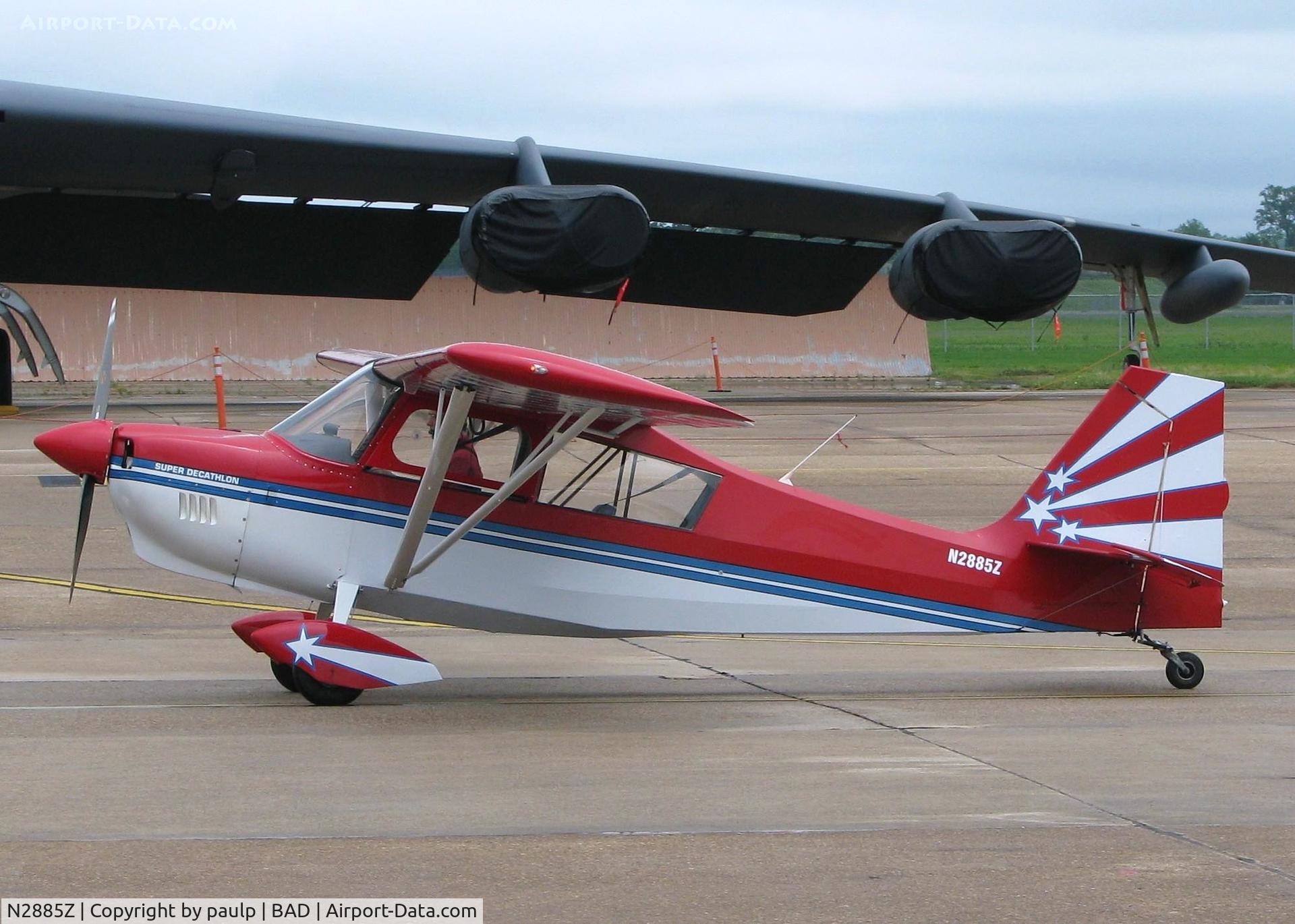 N2885Z, 1978 Bellanca 8KCAB Super Decathlon C/N 374-78, Gary Boucher taxiing to take off for his performance at the Defenders of Liberty Airshow 2009 at Barksdale Air Force Base, Louisiana.