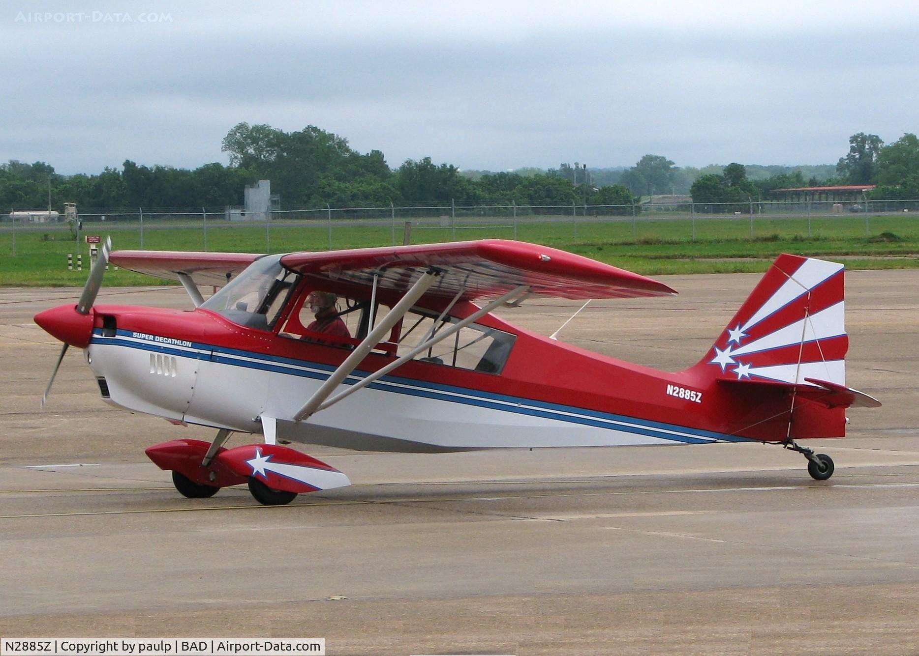 N2885Z, 1978 Bellanca 8KCAB Super Decathlon C/N 374-78, Gary Boucher taxiing to take off to start his performance at the Defenders of Liberty Airshow 2009 at Barksdale Air Force Base, Louisiana.