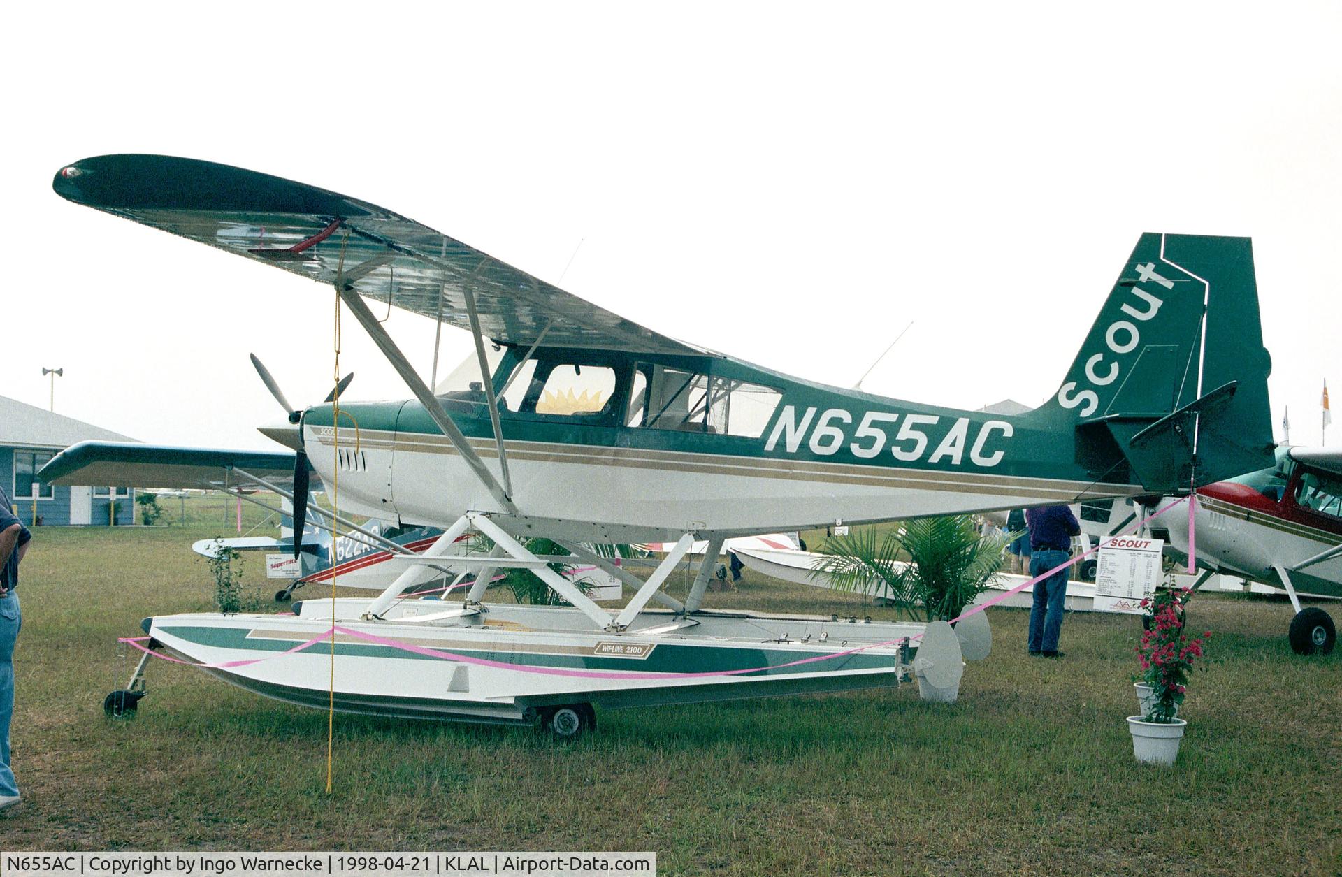 N655AC, 1998 American Champion 8GCBC Scout C/N 391-98, Champion 8GCBC on amphibious floats at Sun 'n Fun 1998, Lakeland FL