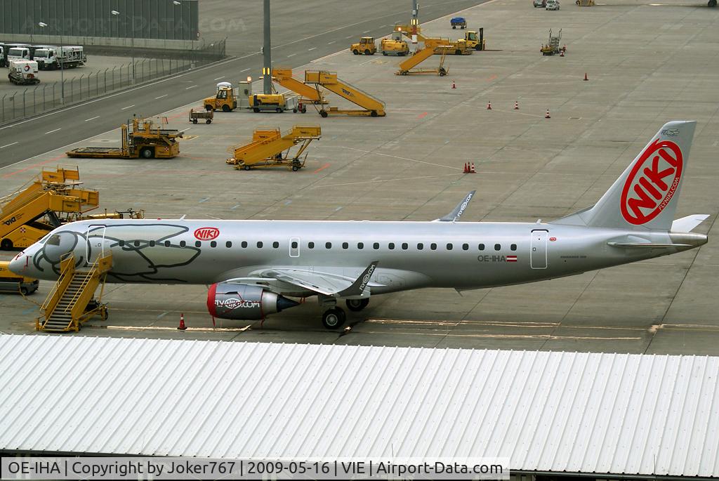 OE-IHA, 2009 Embraer 190LR (ERJ-190-100LR) C/N 19000285, NIKI Embraer ERJ-190-100LR | This is the first photo of this airplane in Austria! Just delivered, arrived a few hours ago here in Vienna.