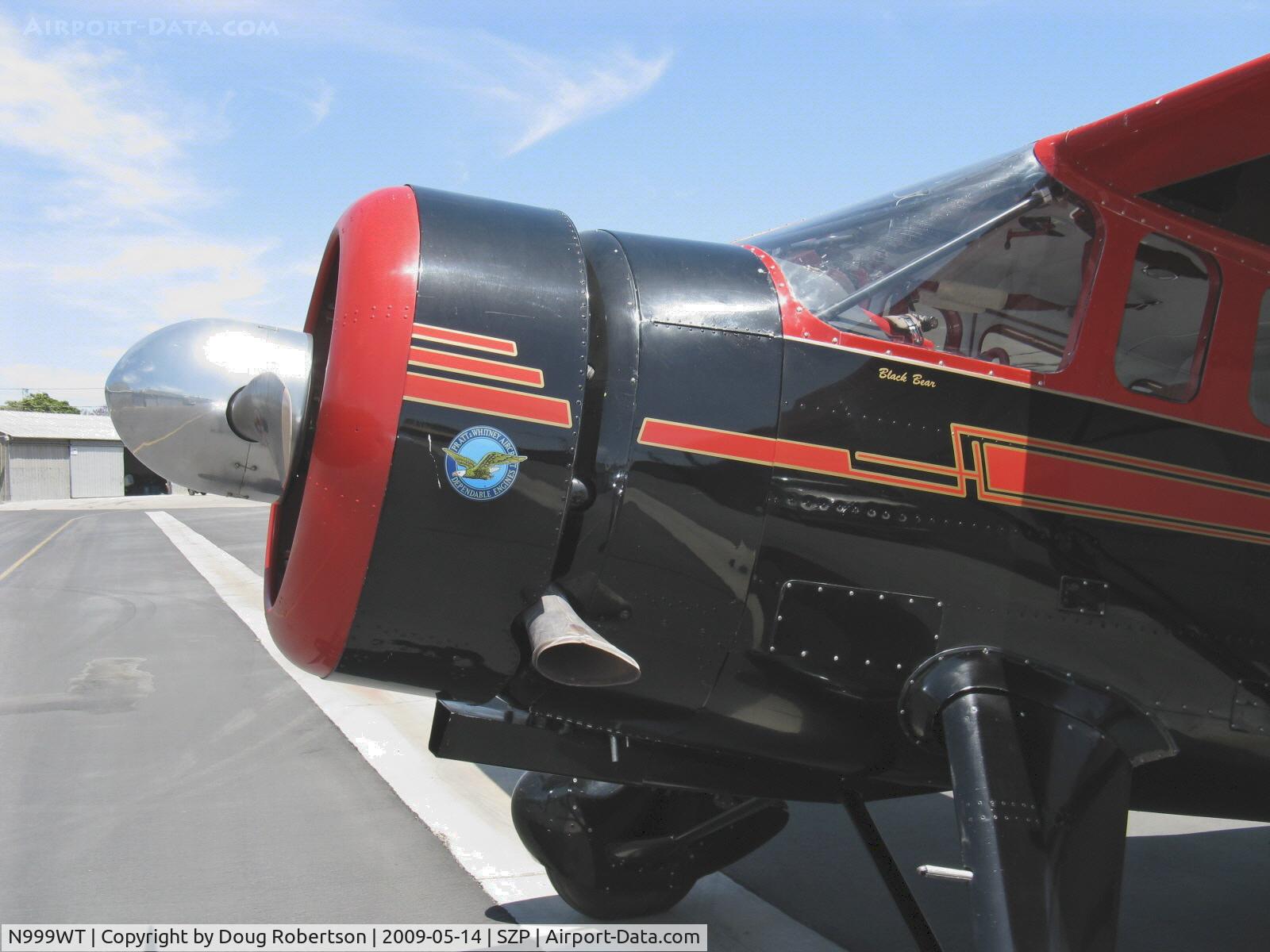 N999WT, 1943 Howard Aircraft DGA-15P C/N 29462, 1943 Howard DGA-15P 'Black Bear', P&W R-985 Wasp Jr. 450 Hp, cowl, first early arrival for 2009 Howard Club Fly-In