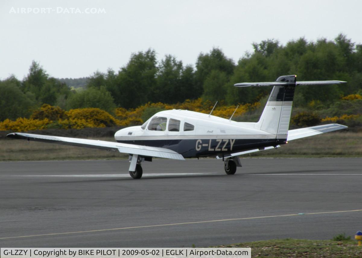 G-LZZY, 1979 Piper PA-28RT-201T Turbo Arrow IV C/N 28R-8031001, VISITOR FROM POPHAM LINING UP ON RWY 25