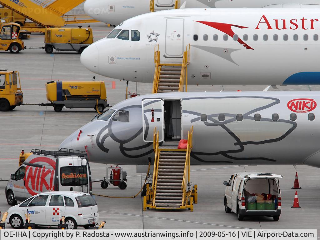 OE-IHA, 2009 Embraer 190LR (ERJ-190-100LR) C/N 19000285, NIKI's first E 190 arrived today at 03:41 local time - closeup of this nice baby