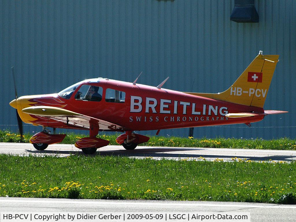 HB-PCV, 1976 Piper PA-28-140 Cherokee Cruiser C/N 28-7725096, Waiting for take-off