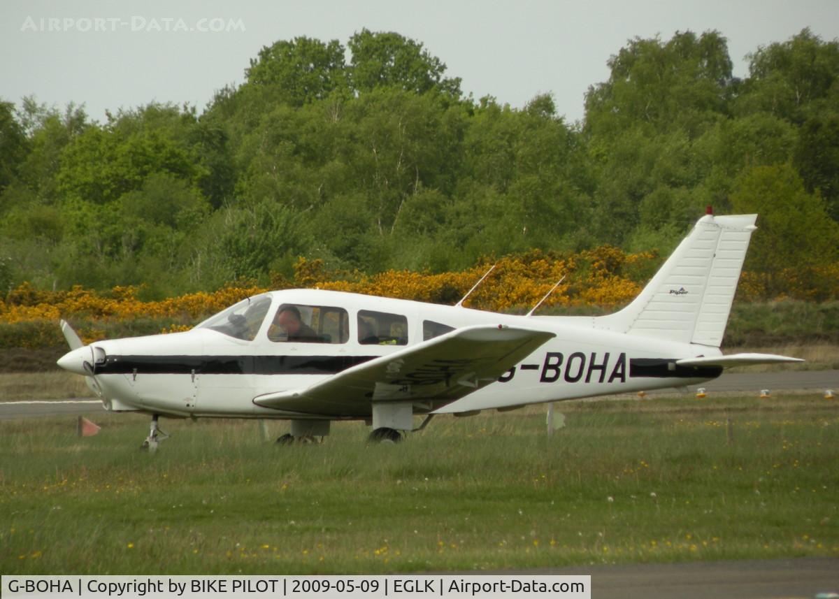 G-BOHA, 1978 Piper PA-28-161 Cherokee Warrior II C/N 28-7816352, JUST ARRIVED IN THE VISITING A/C PARK