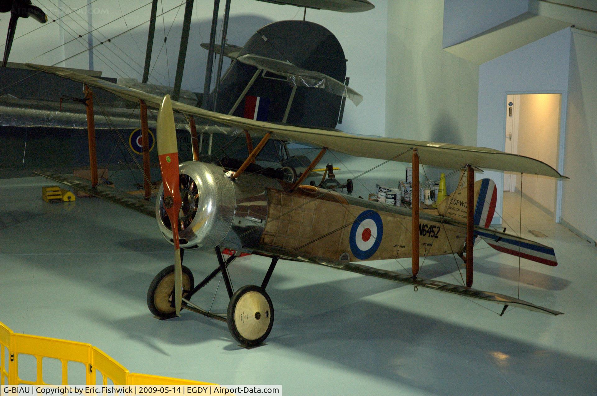 G-BIAU, 1983 Sopwith Pup Replica C/N EMK 002, N6452 at Fleet Air Arm Museum, Yeovilton (Replica, built 1981)