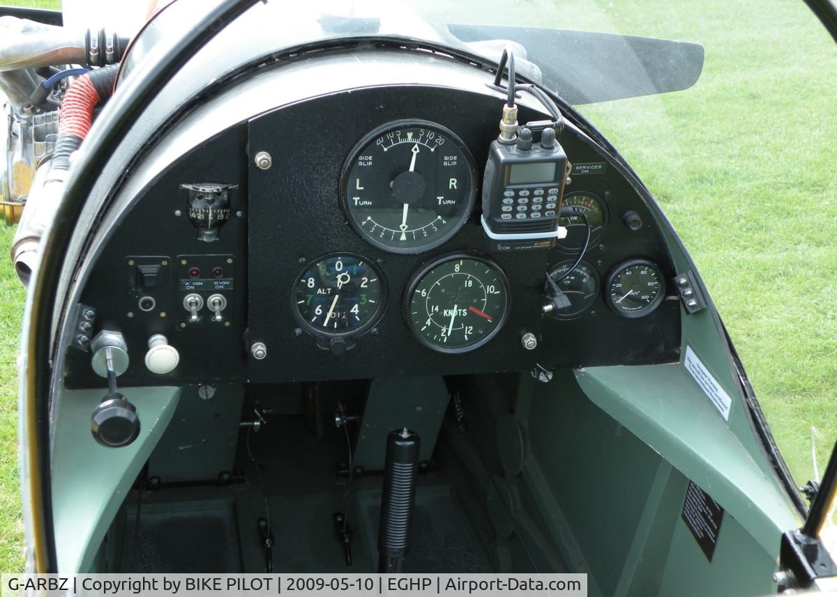 G-ARBZ, 1960 Rollason Druine D.31 Turbulent C/N PFA 553, SPARSE COCKPIT ON THIS TIGER CLUB TURBULENT