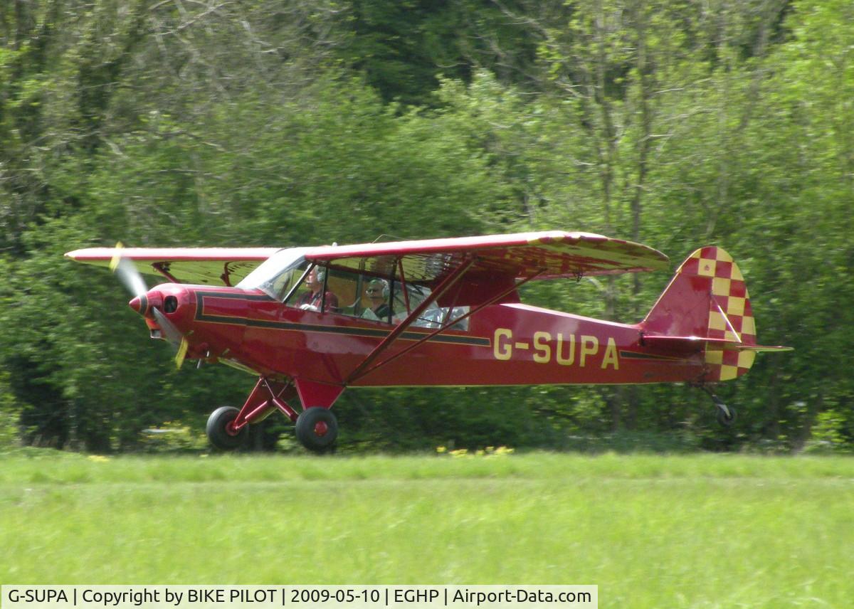 G-SUPA, 1957 Piper PA-18-150 Super Cub C/N 18-5512, GREAT LOOKING SUPER CUB ABOUT TO TOUCH DOWN ON RWY 08