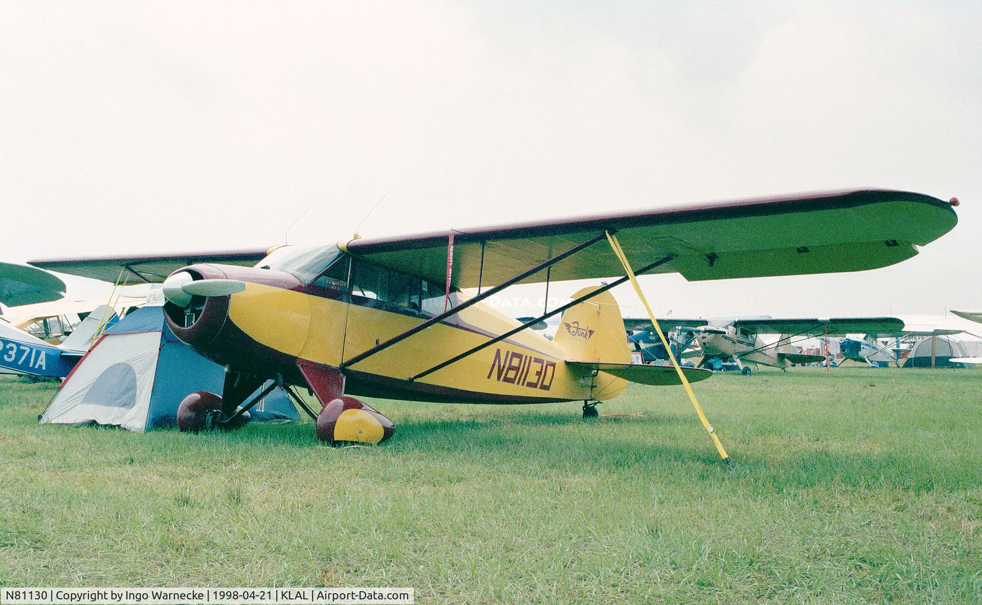 N81130, 1946 McClish Funk B85C C/N 260, Funk B85C at Sun 'n Fun 1998, Lakeland FL