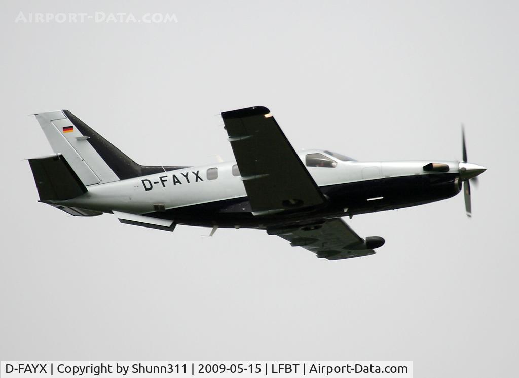 D-FAYX, 2009 Socata TBM-850 C/N 514, Taking off for a test flight...
