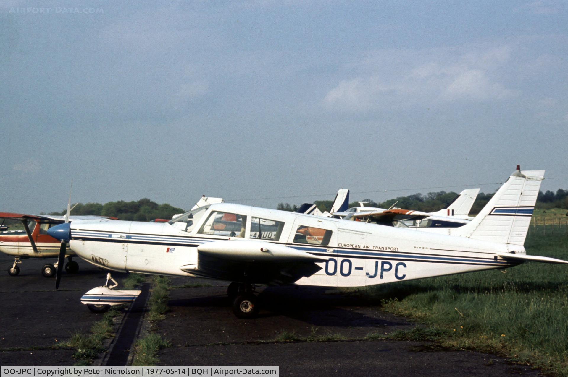 OO-JPC, 1973 Piper PA-32-300 Cherokee Six Cherokee Six C/N 32-7340123, This Cherokee Six was present at the 1977 Biggin Hill Air Fair.
