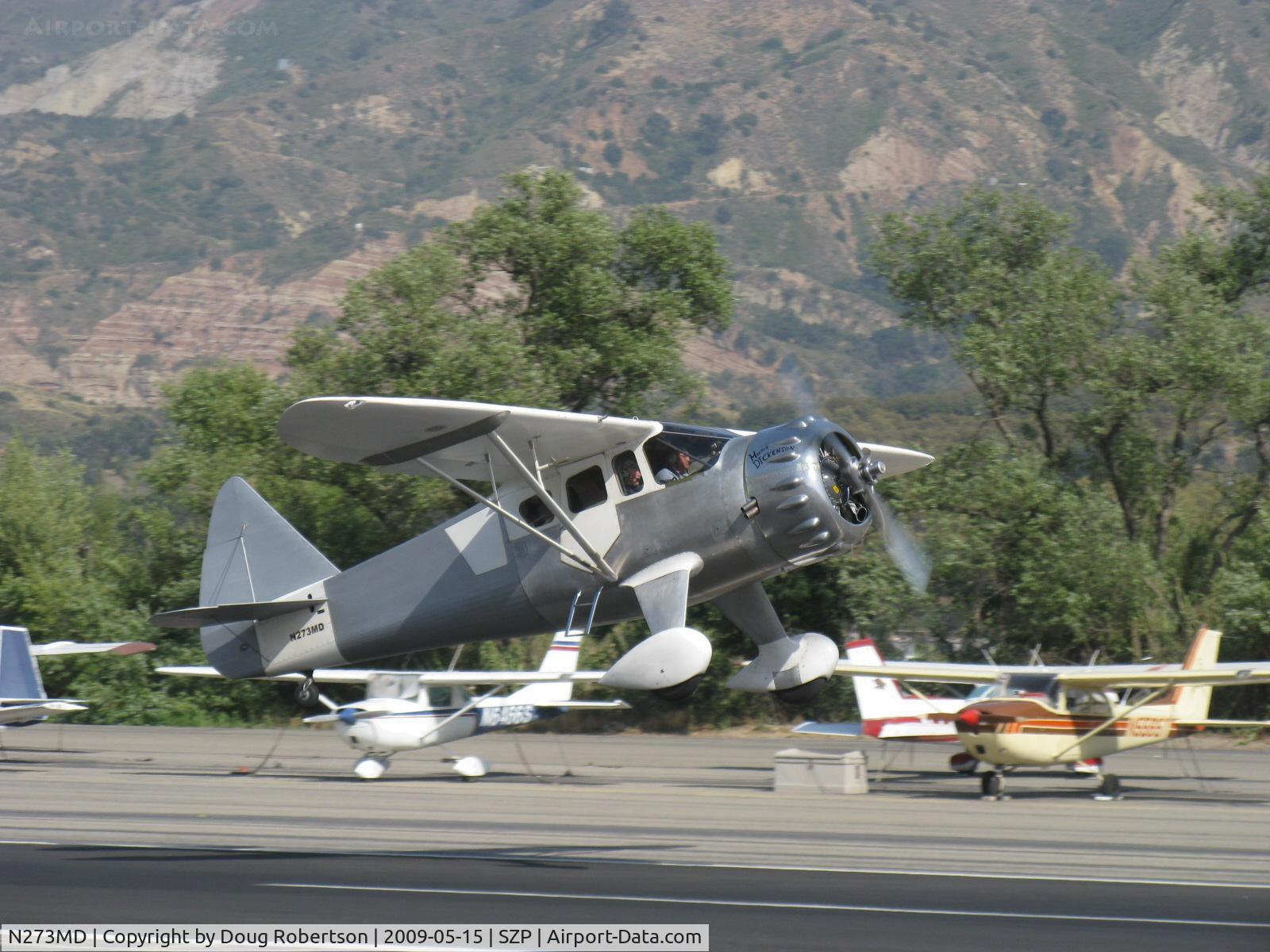 N273MD, 2008 Dickenson Howard DGA-21 (Replicate) C/N 001, 2008 Dickenson Howard DGA-21 'Mr. Dickenson',  P&W R-1340-57 Wasp radial 600 Hp, takeoff climb Rwy 22