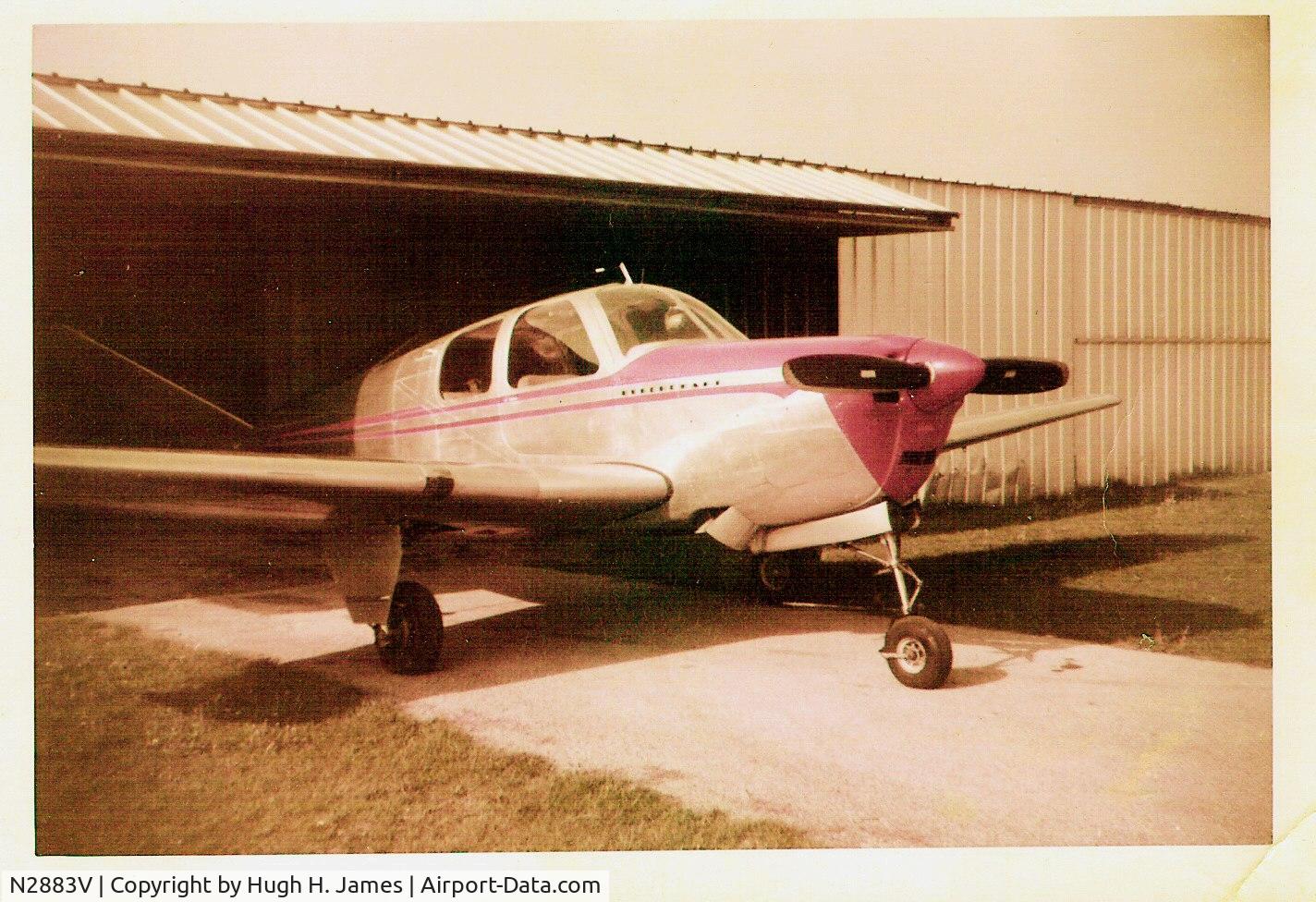 N2883V, 1947 Beech 35 Bonanza C/N D-288, Beech Bonanza N2883V at Decatur, IL airport in May, 1956