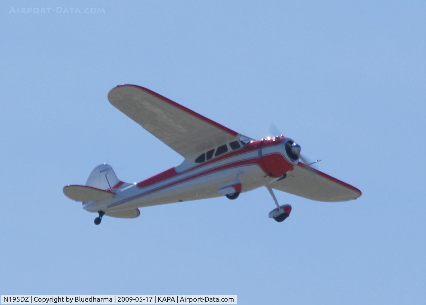 N195DZ, 1953 Cessna 195B Businessliner C/N 16077, Over APA.