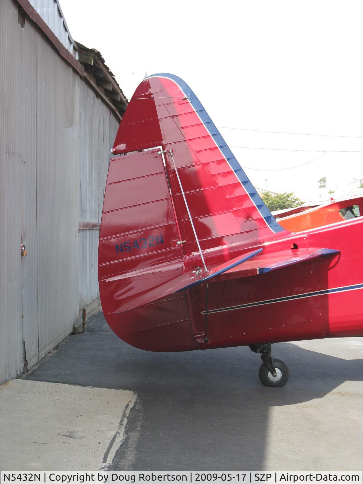 N5432N, 1940 Howard Aircraft DGA-15P C/N 519, 1940 HOWARD DGA-15P, P&W R-985 Wasp Jr. 450 Hp, tail