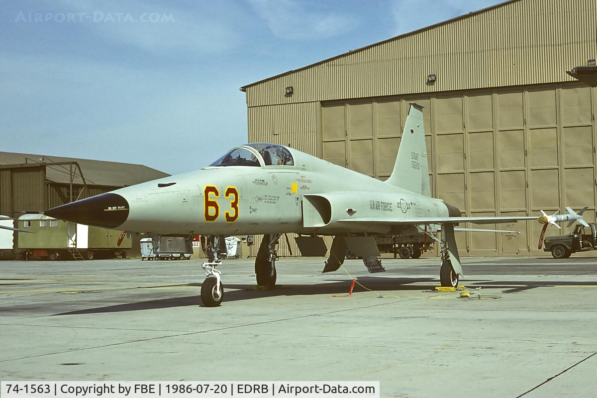 74-1563, 1974 Northrop F-5E Tiger II C/N R.1245, 527th TFTAS F-5E at Bitburg