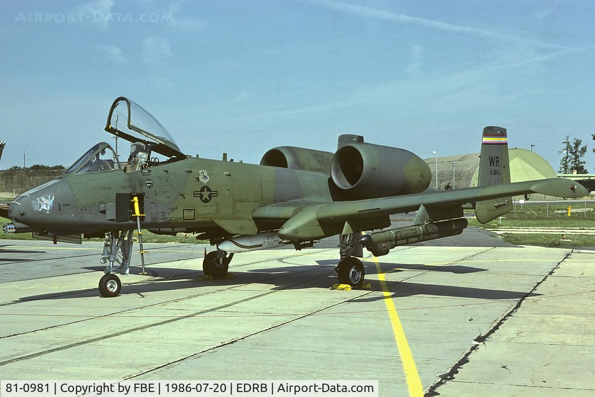 81-0981, 1981 Fairchild Republic A-10A Thunderbolt II C/N A10-0676, 81st TFW boss bird at Bitburg