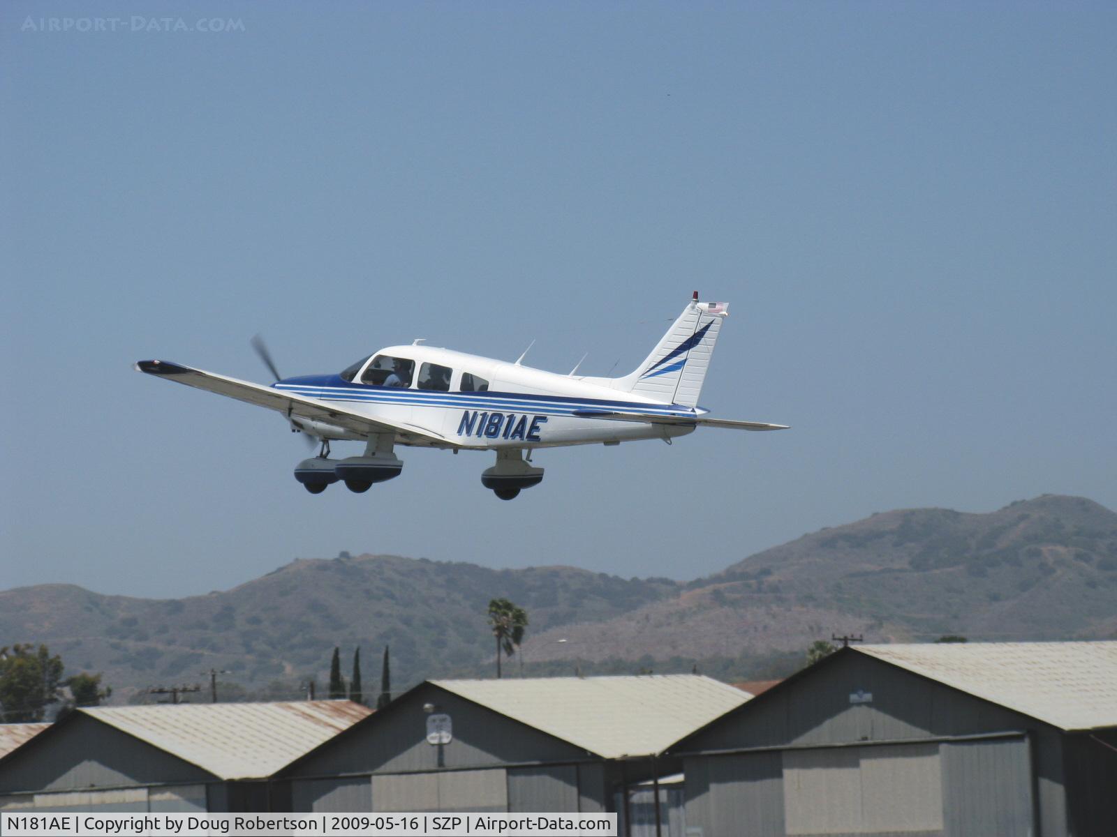 N181AE, 1977 Piper PA-28-181 C/N 28-7890235, 1977 Piper PA-28-181 ARCHER II, Lycoming O-360-A4M 180 Hp, takeoff climb Rwy 22