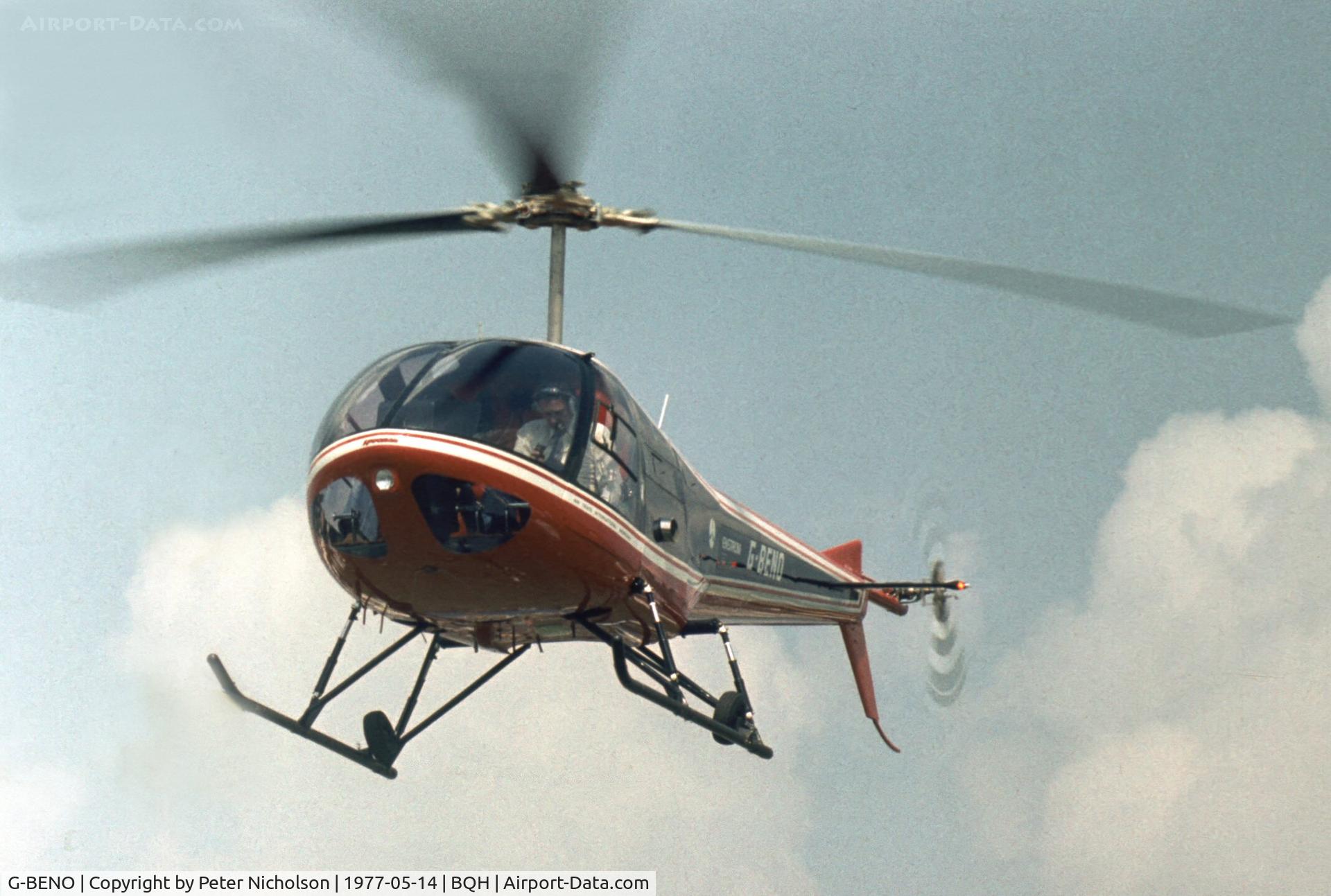 G-BENO, 1976 Enstrom 280C-UK Shark C/N 1060, This Enstrom Shark was active at the 1977 Biggin Hill Air Fair.