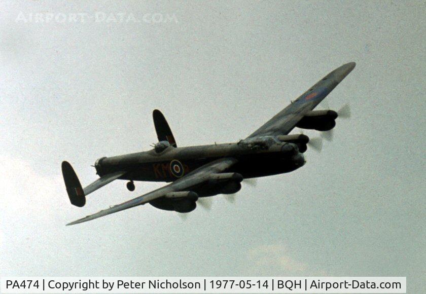 PA474, 1945 Avro 683 Lancaster B1 C/N VACH0052/D2973, The Battle of Britain Memorial Flight Lancaster at the 1977 Biggin Hill Air Fair.