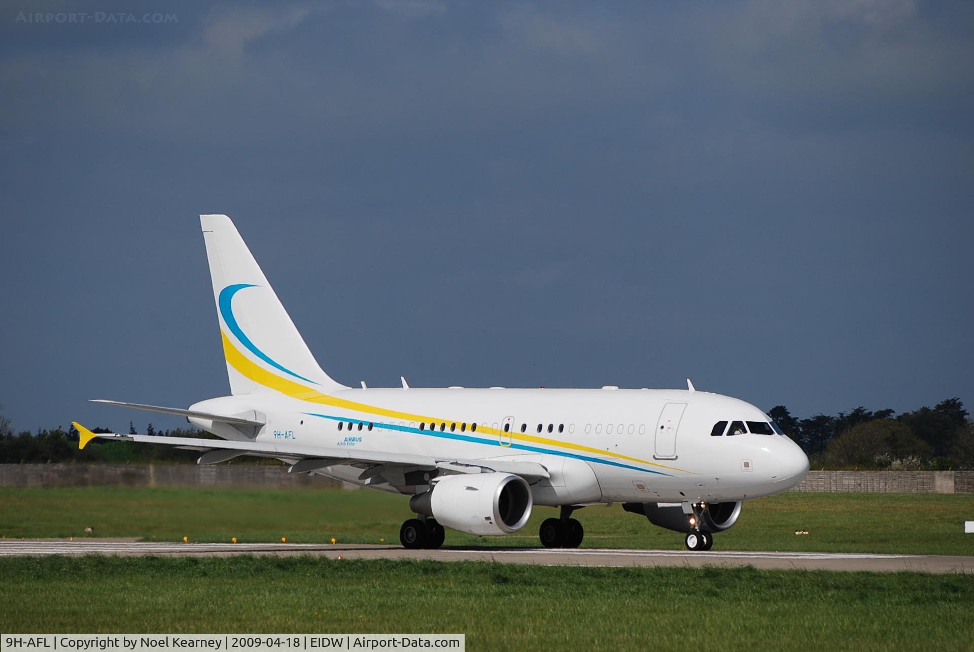 9H-AFL, 2008 Airbus ACJ318 (A318-112/CJ) C/N 3363, Departing Rwy 10 EIDW