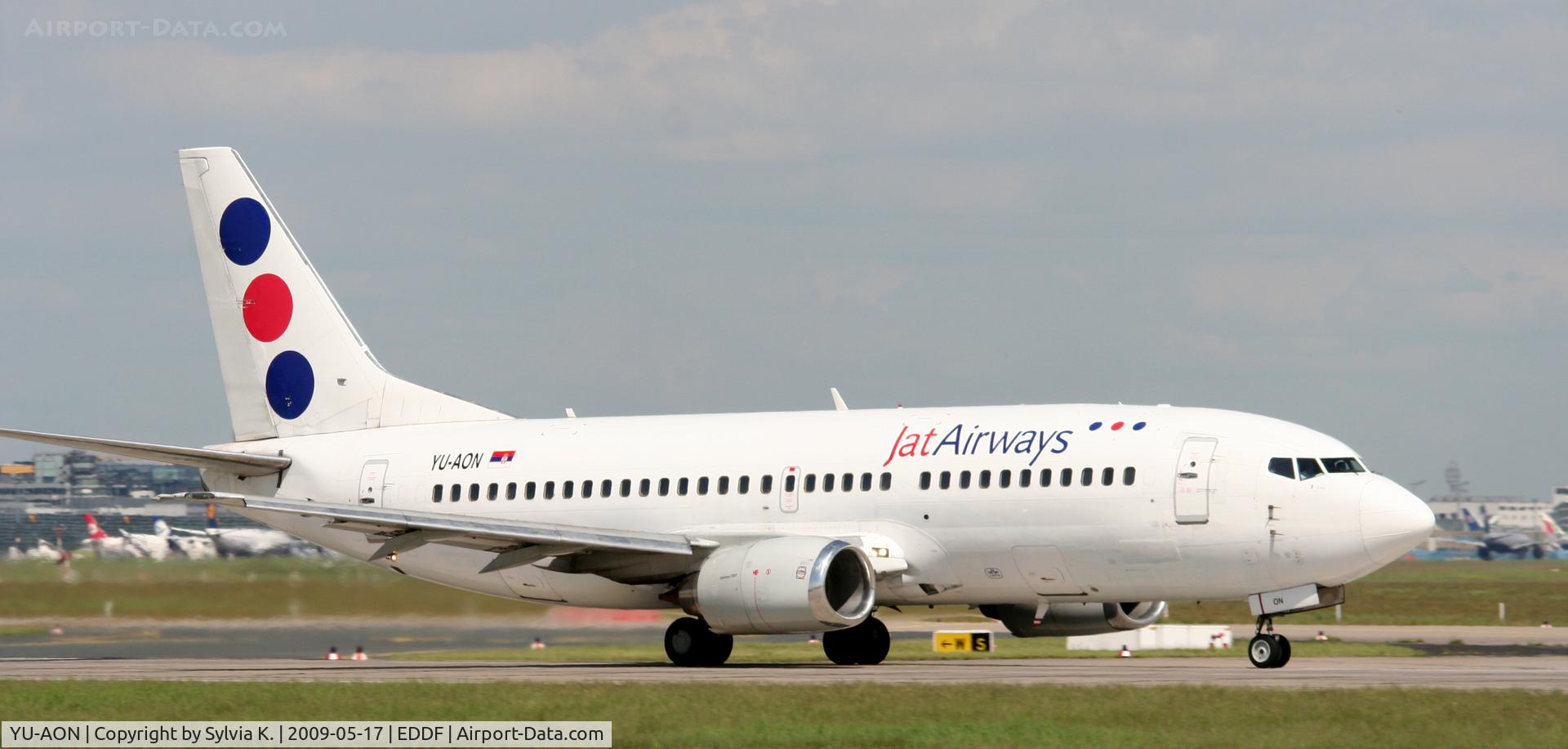 YU-AON, 1987 Boeing 737-3Q4 C/N 24208/1490, Jat Airways