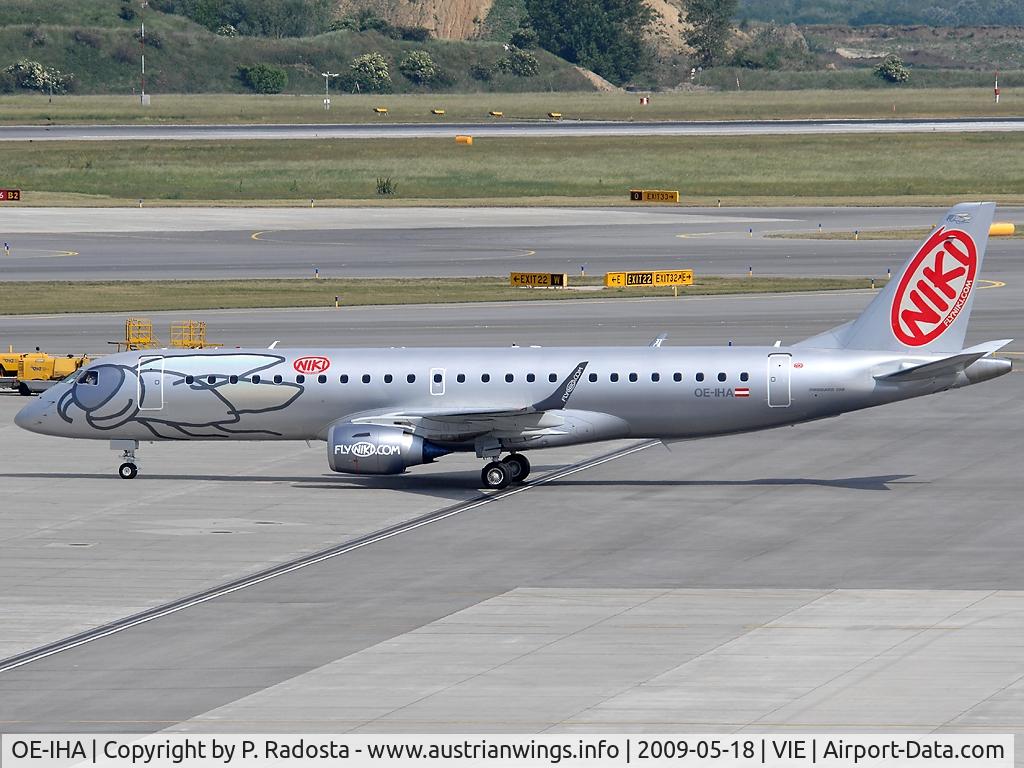OE-IHA, 2009 Embraer 190LR (ERJ-190-100LR) C/N 19000285, The plane arrived on May 16th at 03:41hrs in VIE. On May 18th it performed its first (crew training) flight to Maribor.