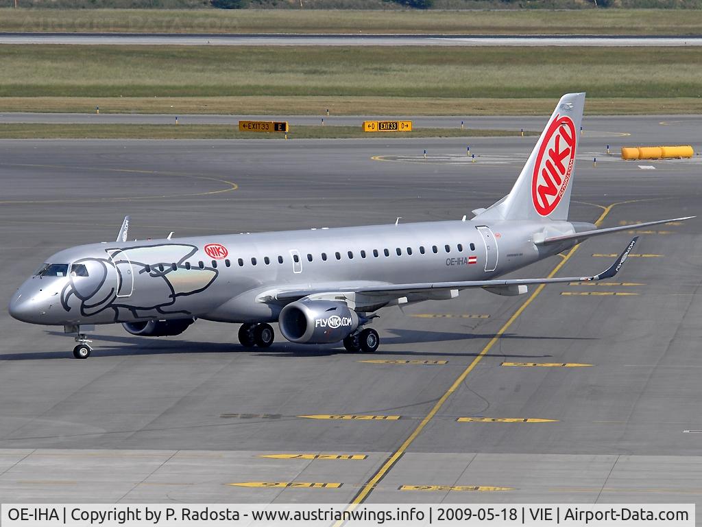 OE-IHA, 2009 Embraer 190LR (ERJ-190-100LR) C/N 19000285, The plane arrived on May 16th at 03:41hrs in VIE. On May 18th it performed its first (crew training) flight to Maribor.