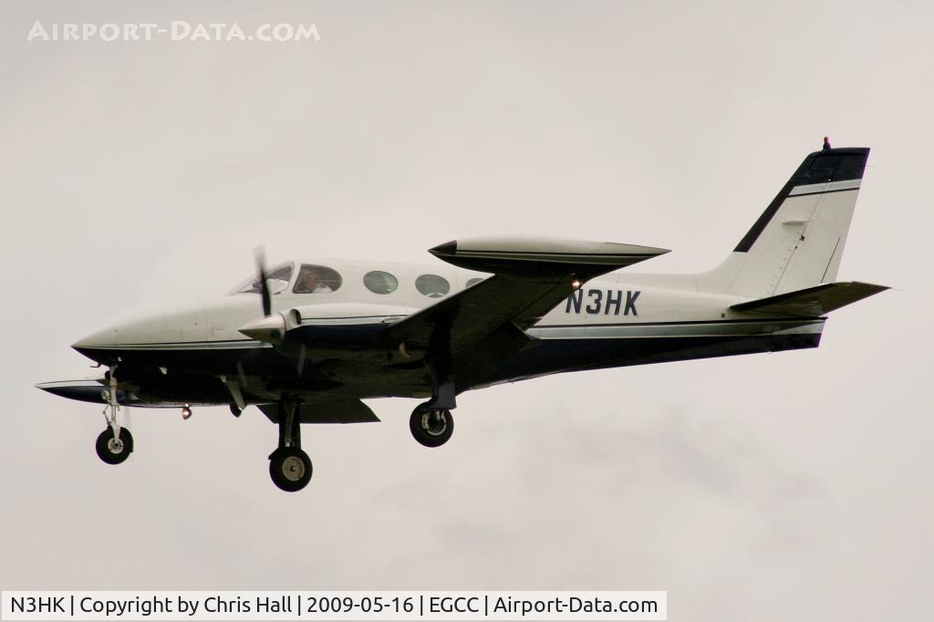 N3HK, 1975 Cessna 340 C/N 340-0538, on approach to runway 23R
