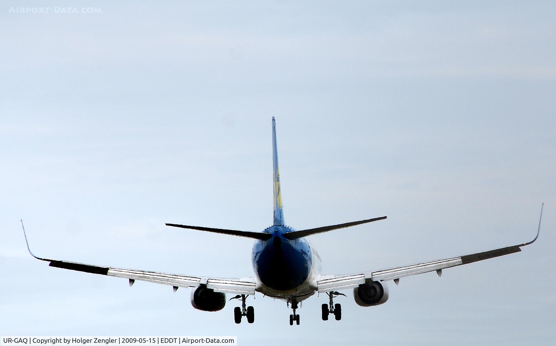 UR-GAQ, 1997 Boeing 737-33R C/N 28869, A few feet left until touch down at TXL